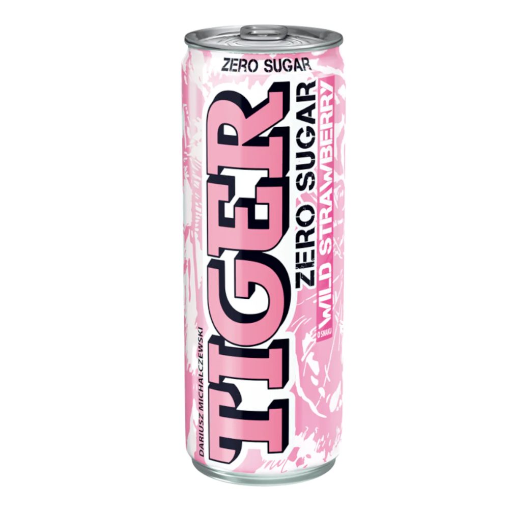 Energetyk Tiger Wild Strawberry Zero Sugar 250 ml puszka DRS
