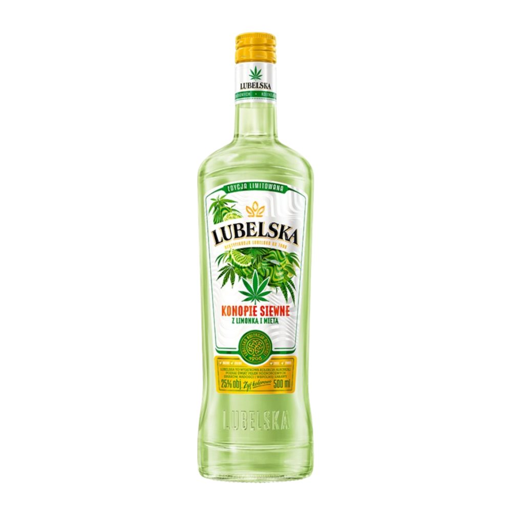 Likier Lubelska Konopie Siewne z Limonką i Miętą 25% 500 ml