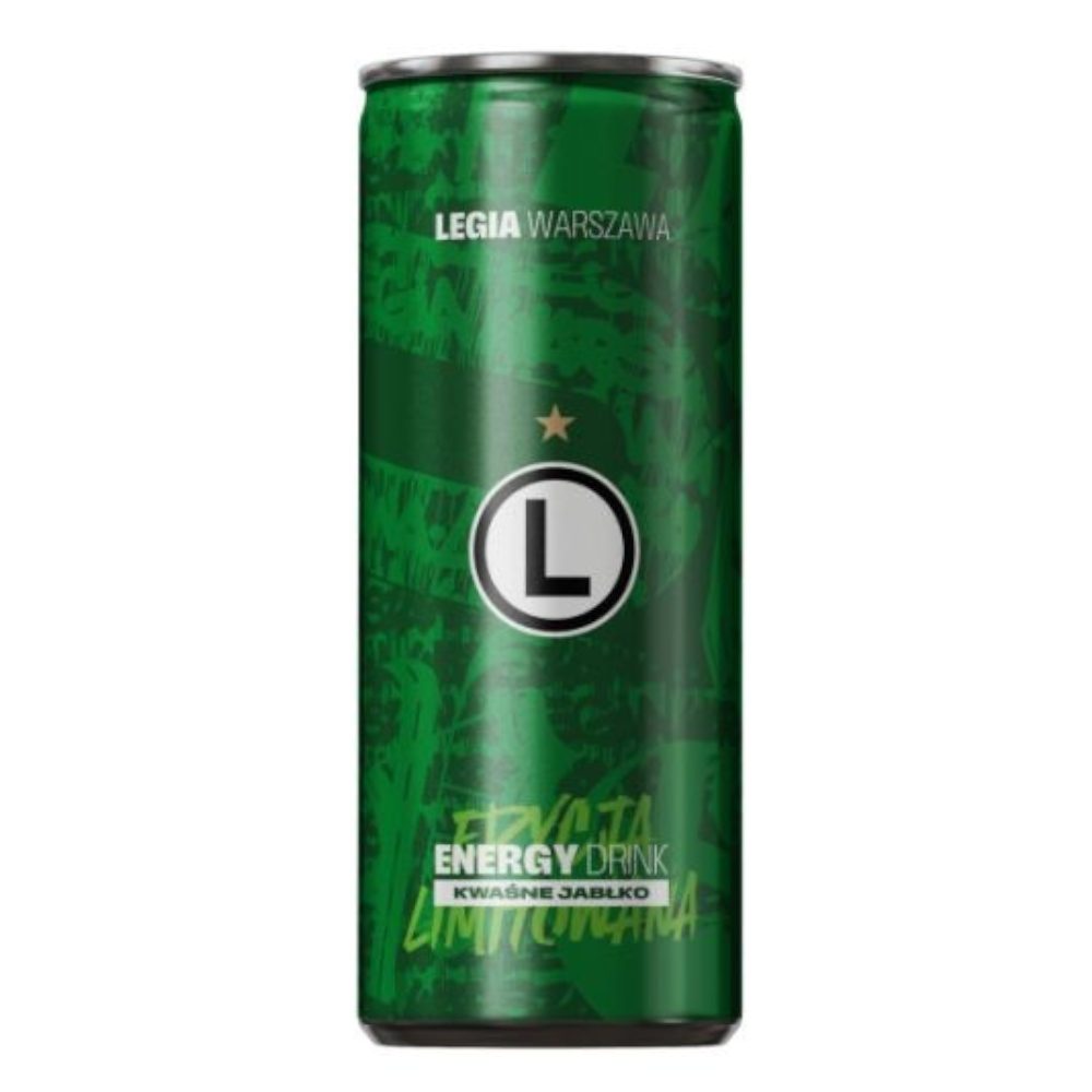 Napój energetyczny WFD Legia Energy kwaśne jabłko gazowany 250 ml