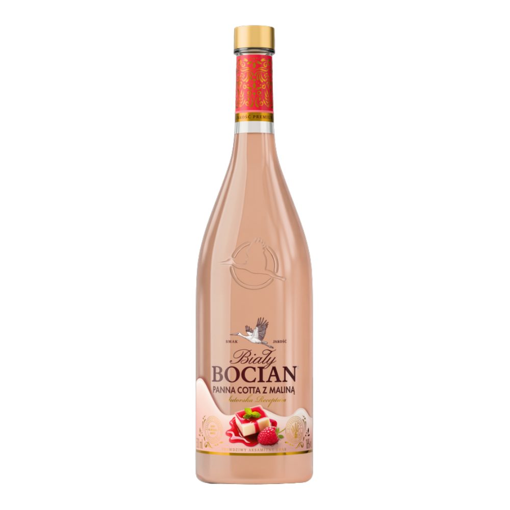 Likier Biały Bocian Panna Cotta z Maliną 16% 500 ml