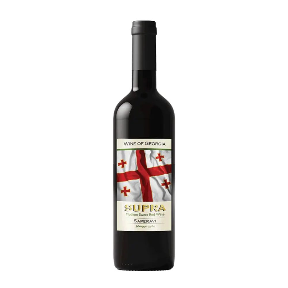 Wino Supra Saperavi 12,5% czerwone półsłodkie 750 ml